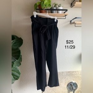 High waisted black trousers